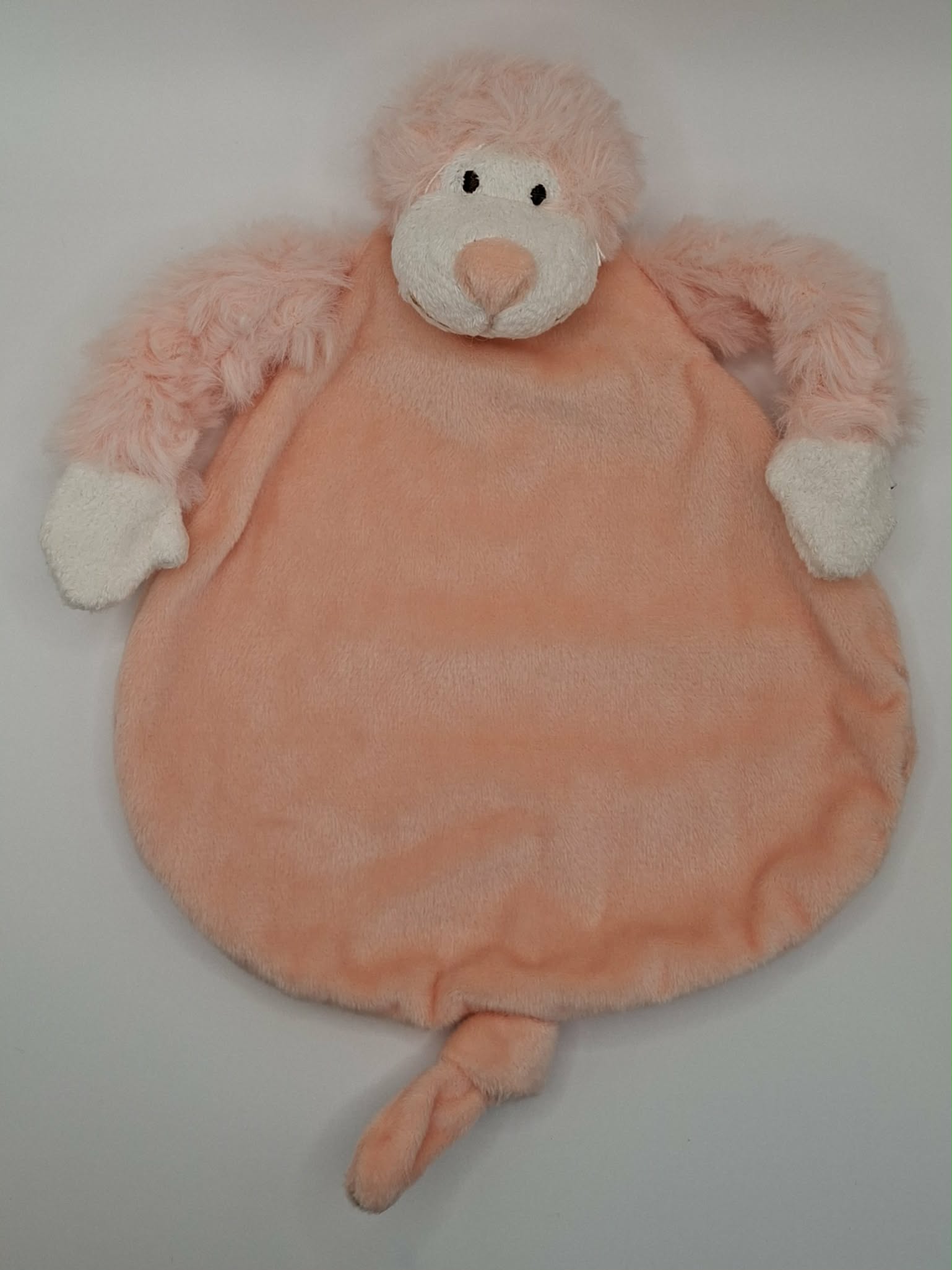 Licht roze slingeraapje knuffeldoekje