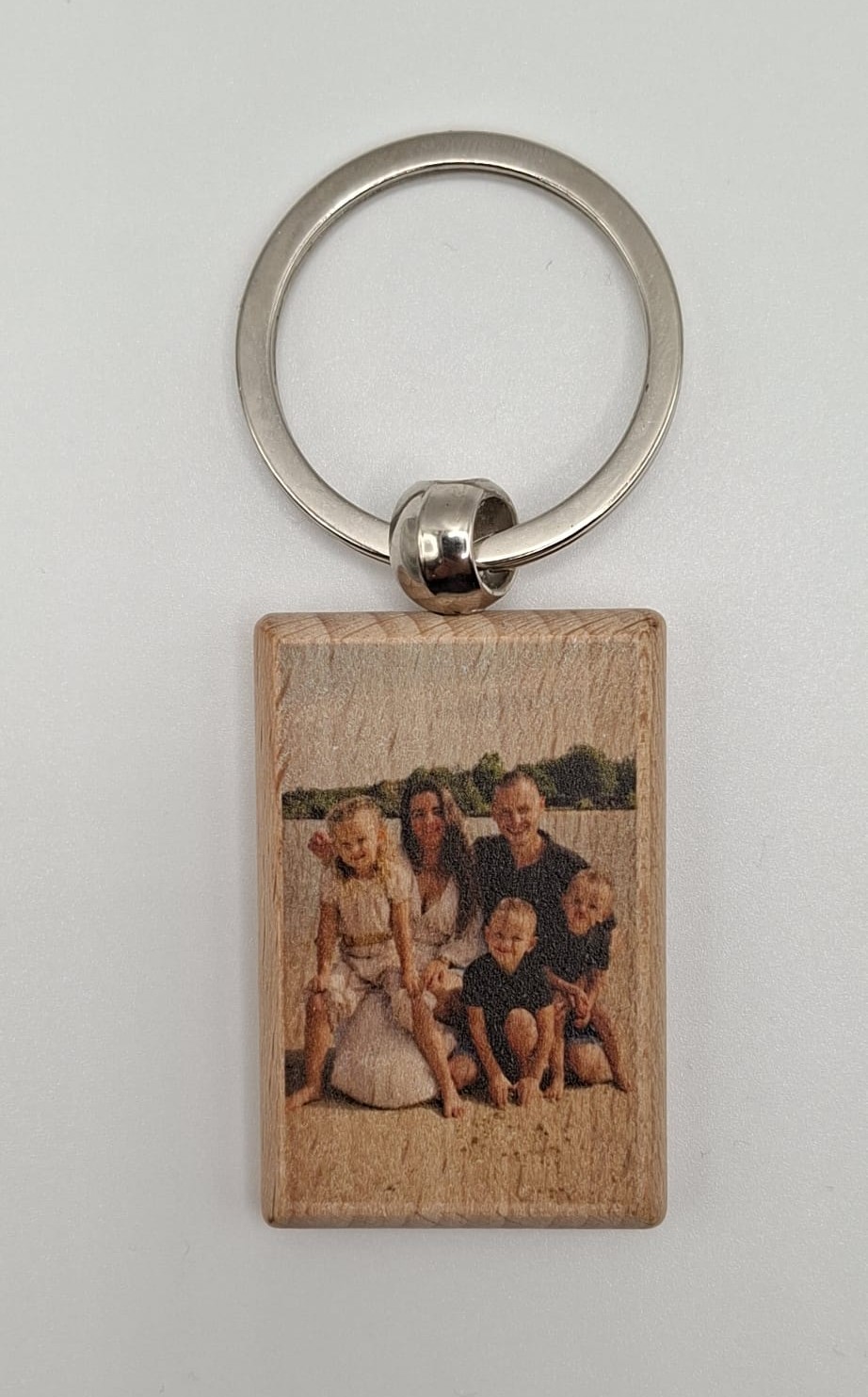 Houten sleutelhanger met foto